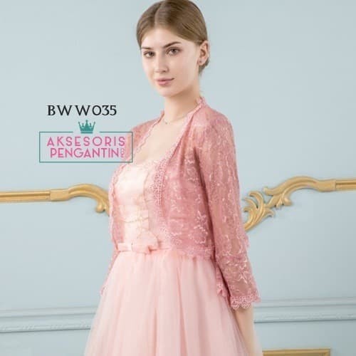 READY BOLERO PESTA WEDDING AKSESORIS CARDIGAN PENGANTIN BROKAT SALEM BWW035