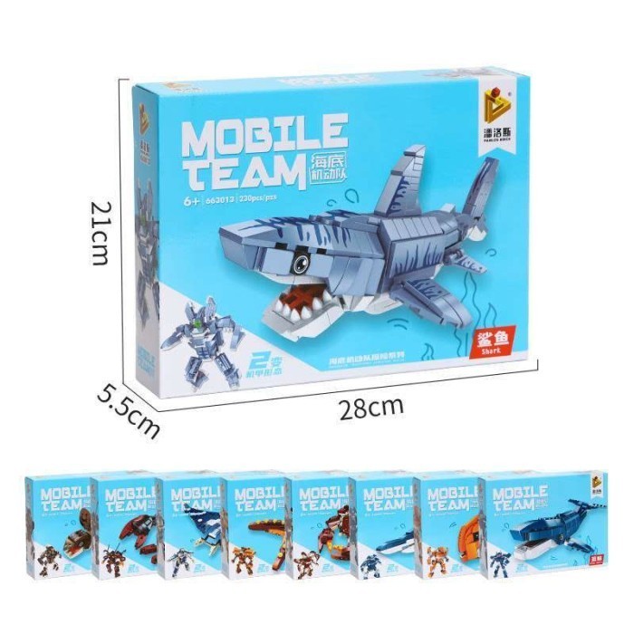 Ready Panlos Brick Block Berubah Mainan Robot Lego Compatible Binatang Laut