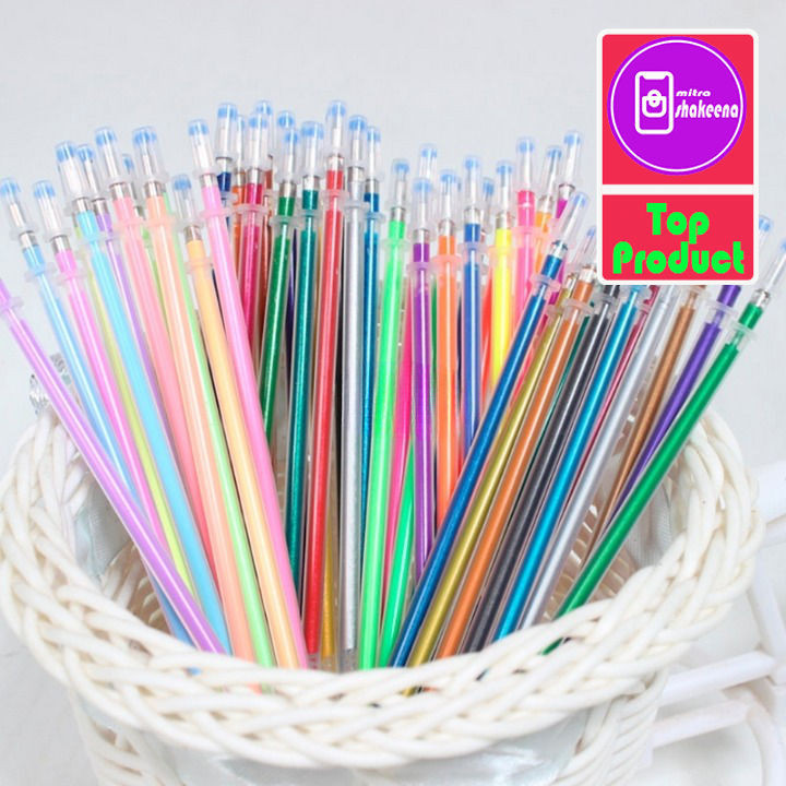 

SHMS Refill Tinta Pulpen Gel Warna 0.7mm Neon Pastel 48 PCS LAMC Multi-Color