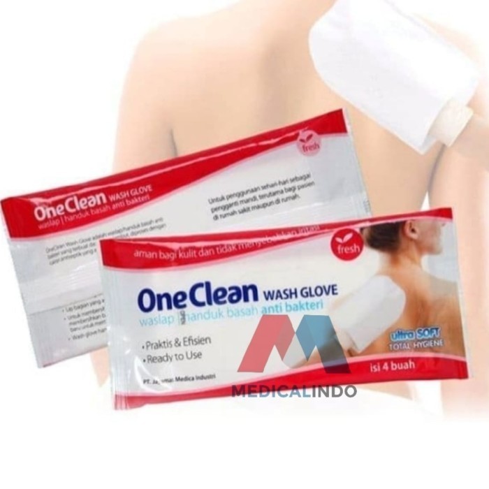 One Clean Wash Glove, Waslap / Handuk Basah Anti Bakteri / Tisu Mandi