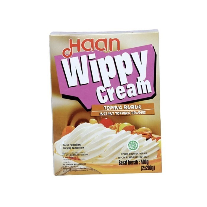 

BARANG TERLARIS !!! PROMO TERMURAH ORIGINAL Haan Wippy Cream Bubuk 400gr 400 Gram PACKING AMAN