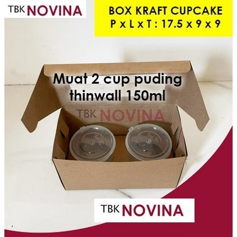 

BOX KRAFT CUPCAKE / BOX CUP PUDING ISI 2 / 4/ 6