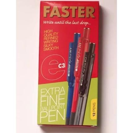 

BOLPEN FASTER CETEK EC3 0.7 MM HITAM PULPEN BALLPOINT EXTRA FINE ANTI MACET PREMIUM ORIGINAL MURAH EC 3