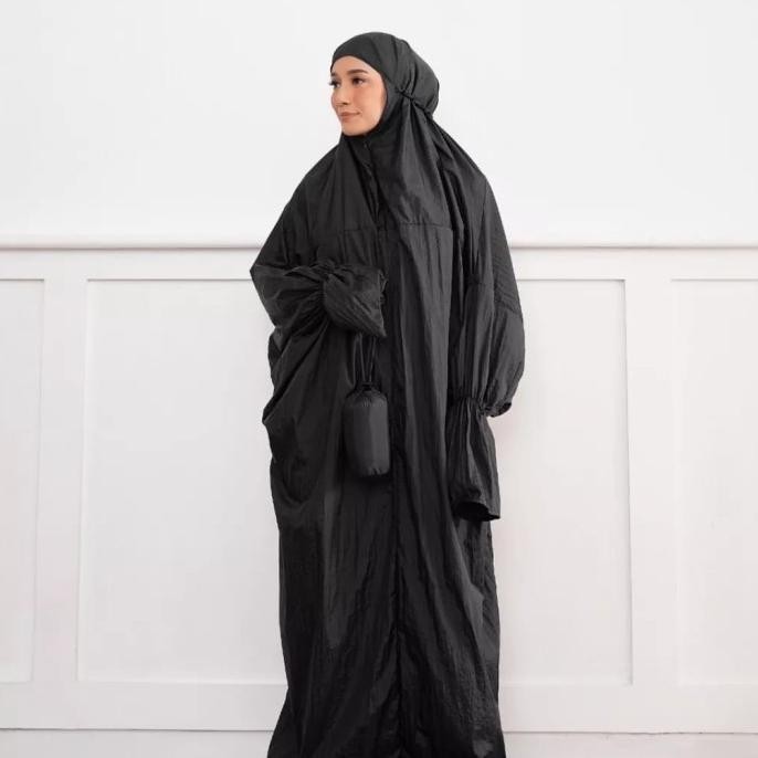 {POY} Mukena terusan parasut korea tas serut mukena motif polos terbaru