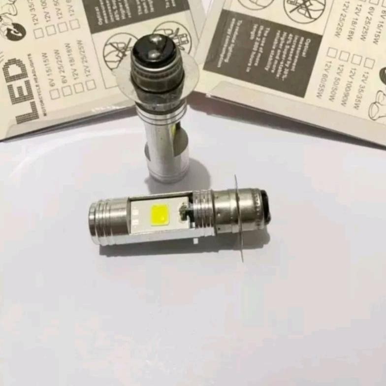 (AKSESORIS MOTOR) Bohlam lampu depan led honda vario 110 karbu lama universal soket H6 nyala putih h