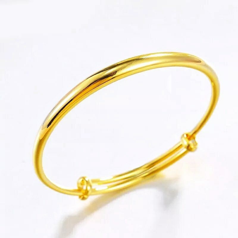 GELANG TANGAN WANITA BANGLE EMAS POLOS BISA DI BESAR KECILKAN PERHIASAN DEWASA GELANG XUPING LAPIS E