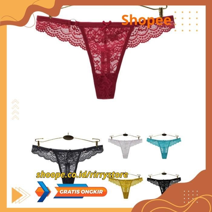 CELANA G STRING THONG LACE TRANSPARANT  GS 87471 FS2 - CELANA G STRING THONG LACE TRANSPARANT HIGHT 