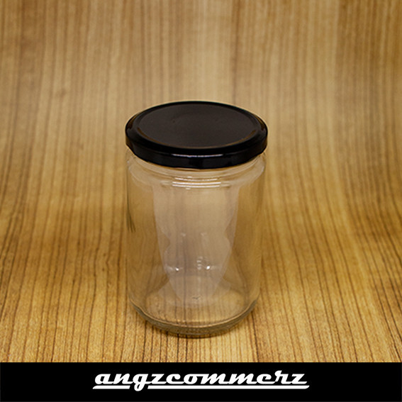 Toples Kaca Beling Snack Glass Jar Makanan Kue Camilan 500ml tutup hitam