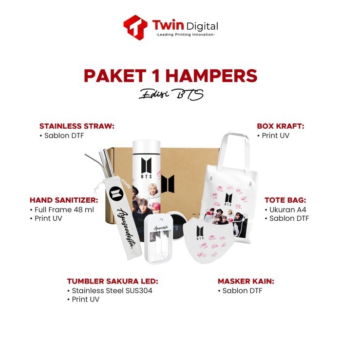 

Ready PAKET HAMPERS KPOP - CUSTOM BTS FREE BOX