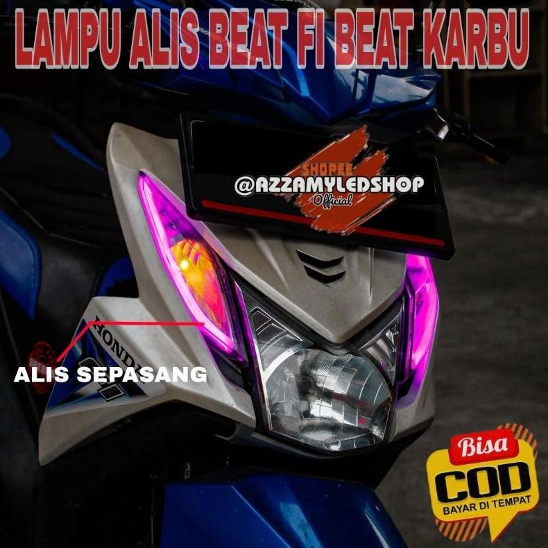 (Pwbs-751) Lampu Alis Led Drl Alis Flexible Lentur Beat Fi Beat Karbu No Bintik Terang Berkualitas T