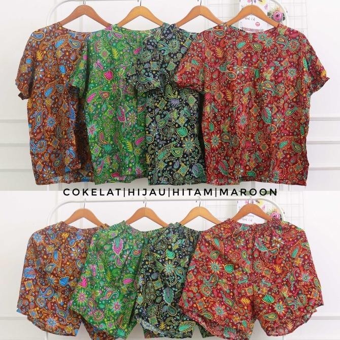 Set Piyama Baju Tidur Wanita Batik Stelan Baby Doll Paisle