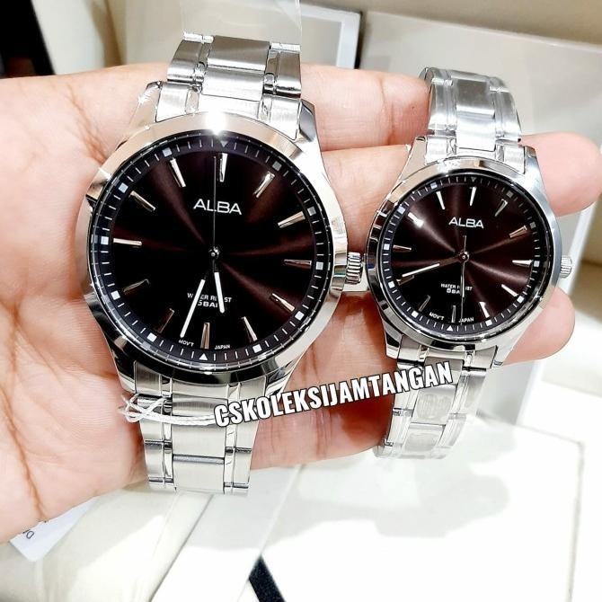 Big Sale Jam Tangan Couple Alba Arx013X1 & Arx031X1 Sier Brown Original Murah Limited Edition