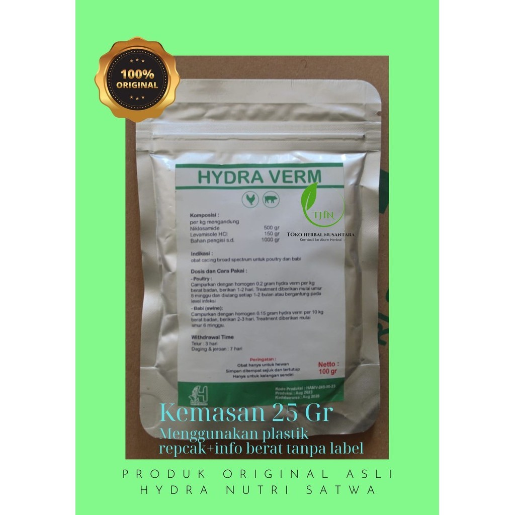 Hydra Verm Hydraverm Original Asli Produk Prof Antimon Ilyas Kemasan 25 Gr