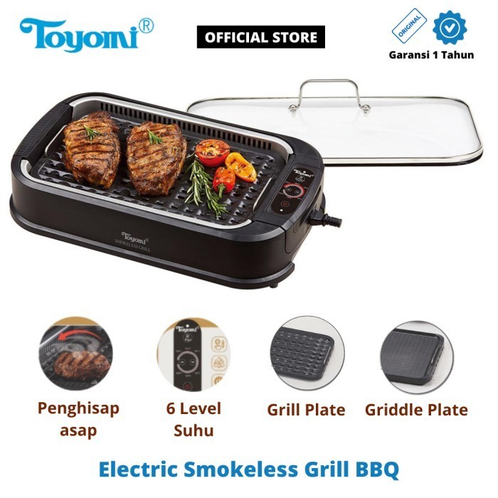 Terlaris Toyomi Electric Smokeless Grill Bbq Model Bbq2002 Promo Terbaru