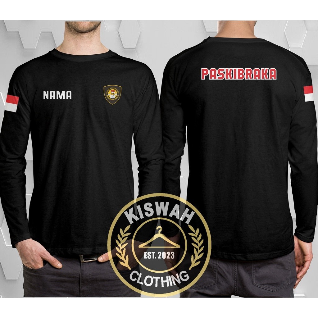 Kaos Tshirt PaskibraKa Logo Reques Nama Lengan Panjang Baju Distro