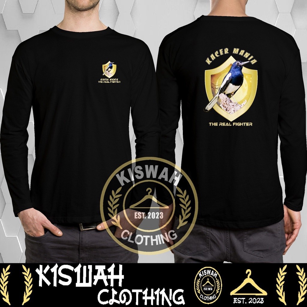 Kaos Tshirt Burung Kacer Kicau Mania The Real Fighter Lengan Panjang Baju Distro