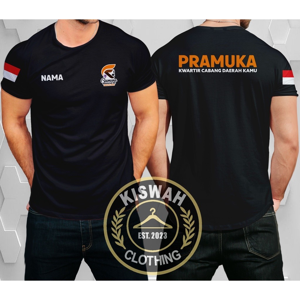 Kaos Tshirt Raimuna Nasional XII Jakarta 2023 Pramuka Gratis Nama dan Kwarting Cabang Daerah Kamu Ba