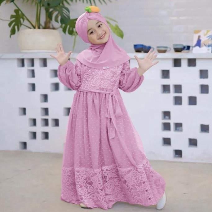 [ Wey_Store // ] Dress Melodi Usia 3-11Tahun / Dress Brokat Anak Perempuan / Baju Pesta Terbaik