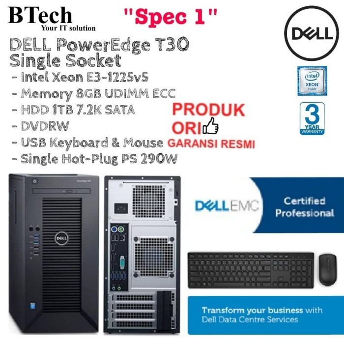 SERVER DELL PowerEdge T30 Single Socket "Spec 1" Server G13