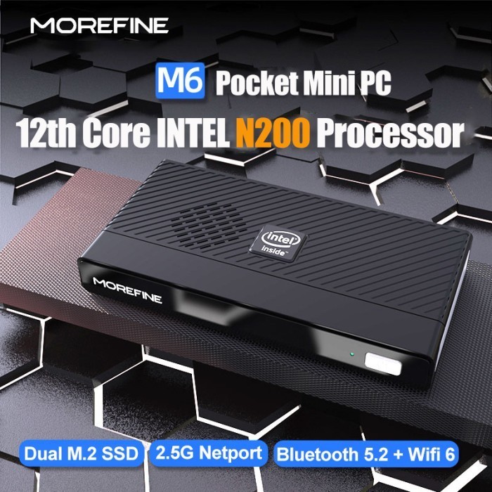 MiniPC M6 Morefine Intel N200 WiFi6 16GB DDR5 HDMI WiFi Windows 11 Pro