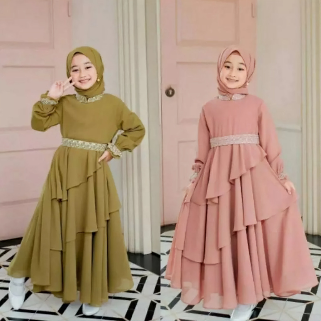 Gamis Anak Perempuan Terbaru 2024 Umur 12 Tahun 5 10 8 13 2 1 Pakaian Ngaji Santri Longdress Abaya D