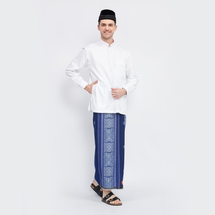 Sarung ATLAS Premium 790 Jacquard Songket Biru