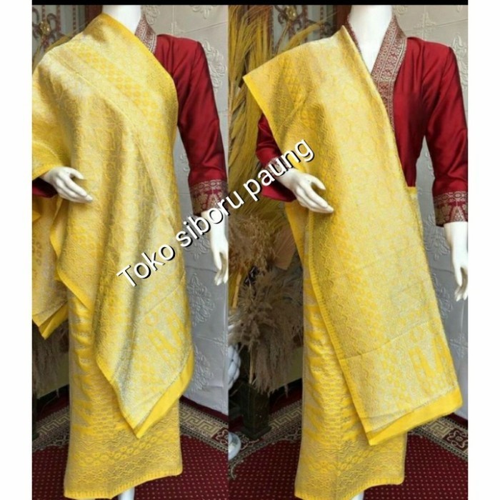 songket lepus kuning silver benang sutra