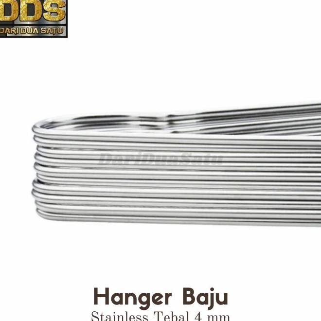 Laundry // Gantungan Baju Dewasa Stainless Tebal 3 Mm Hanger Stainless | Kirataso