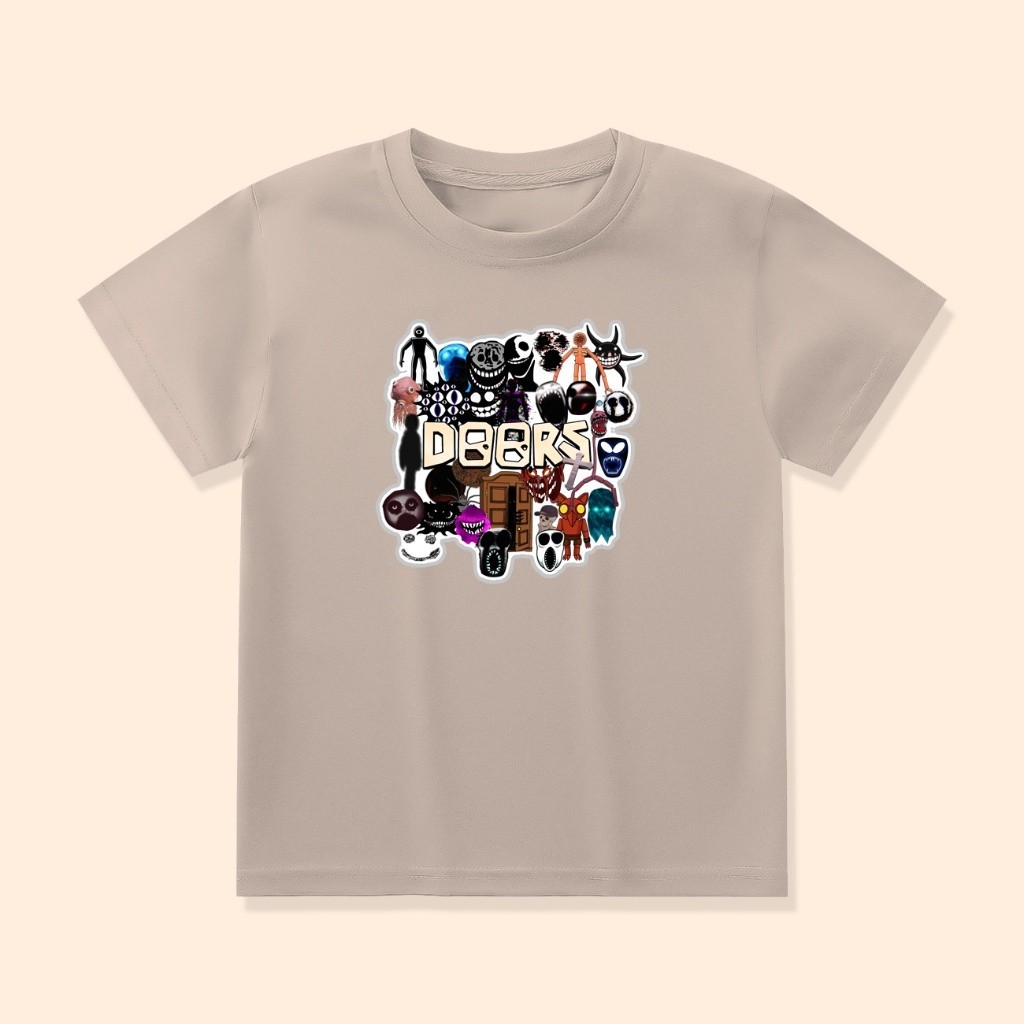 Baju Kaos Anak Roblox Doors Anak Laki - Laki Perempuan Unisex Custom Nama ROB-05B