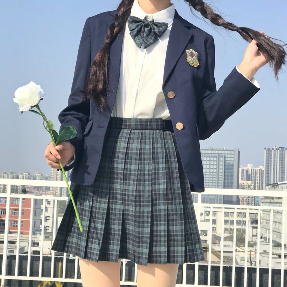 Yousheng for Schools High Waist Plaid Skirt University Style Japanese Pleated Skirt65cm