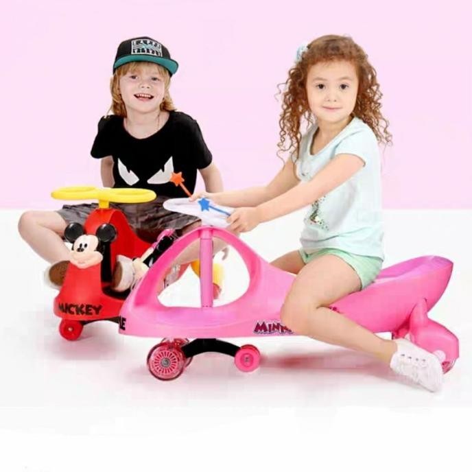 NEW PRODUK MicKey Mouse swing Car mainan anak mobil tanpa aki mobil tanpa baterai