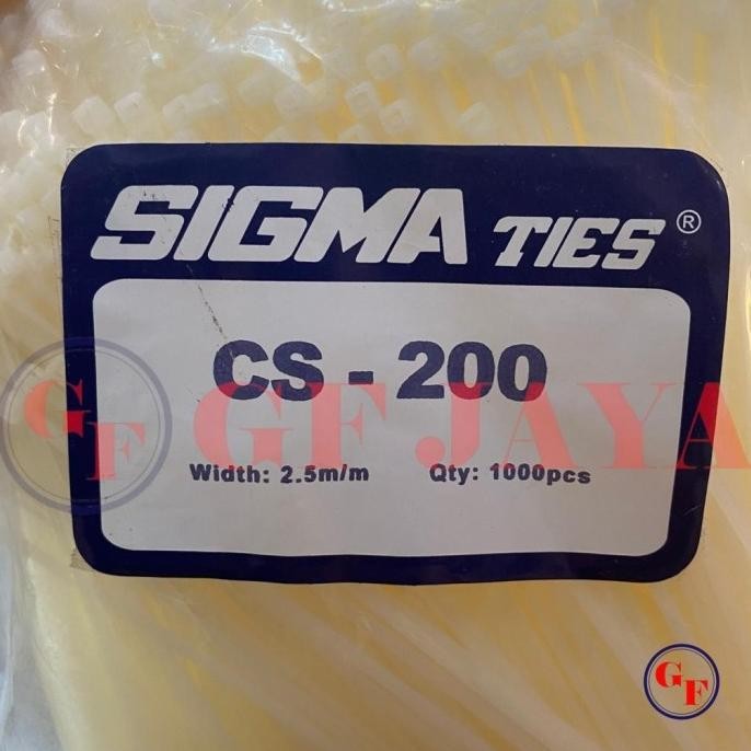 

Kabel Ties Sigma Cs 200 Isi 1000 Lebar 2.5Mm Cable Tie Putih Cs200 2,5 Kualitas Premium