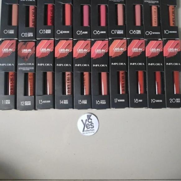 Lip cream matte urban Implora BPOM Dusty Nude Red pink latte Tera Brown cotta berry lipstik lipcream