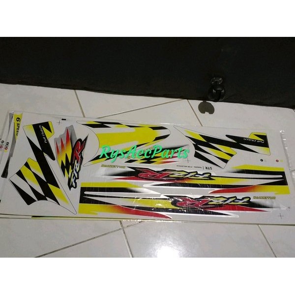 Striping Stiker Motor Yamaha Fizr Milenium Silver Hitam Kuning Barang Langka