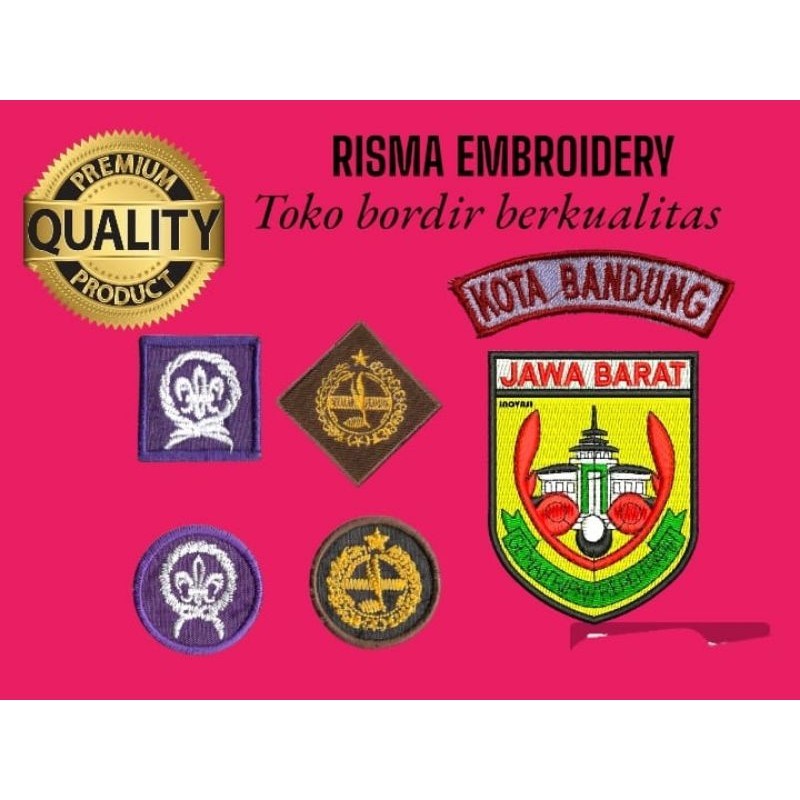 bordir logo seragam Pramuka set lengkap