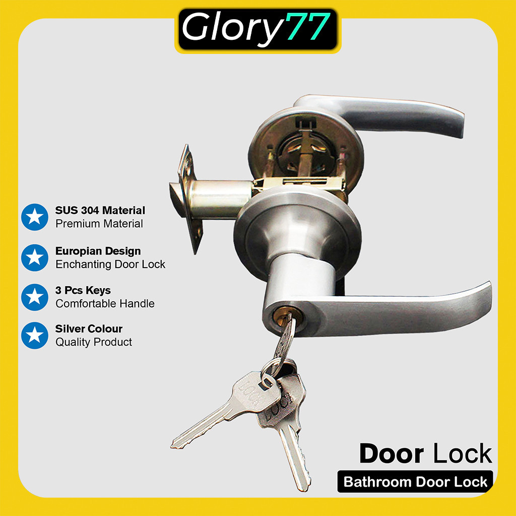 Kunci Pintu kamar Mandi - SUS 304 Model Eropa GR704