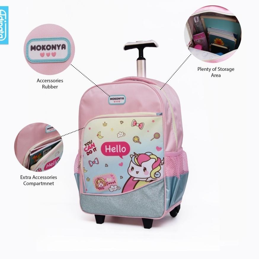 Best Seller Trolley Mokonya Diamond 16' -Adinata / Trolley Sekolah Anak / Koper Jalan / Troli / 0658
