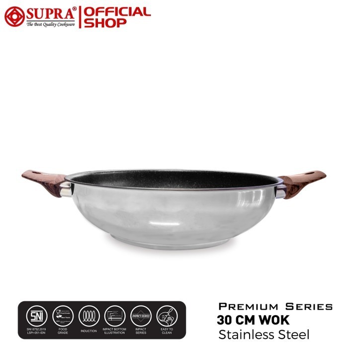 Supra Panci Stainless Steel Wok 30 Cm