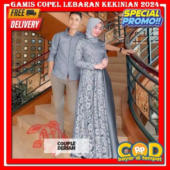 Inara Dress Couple Mom And Kids Gamis Couple Ibu Dan Anak Bahan Ceruty Babaydoll Aplikasi Brukat Mew