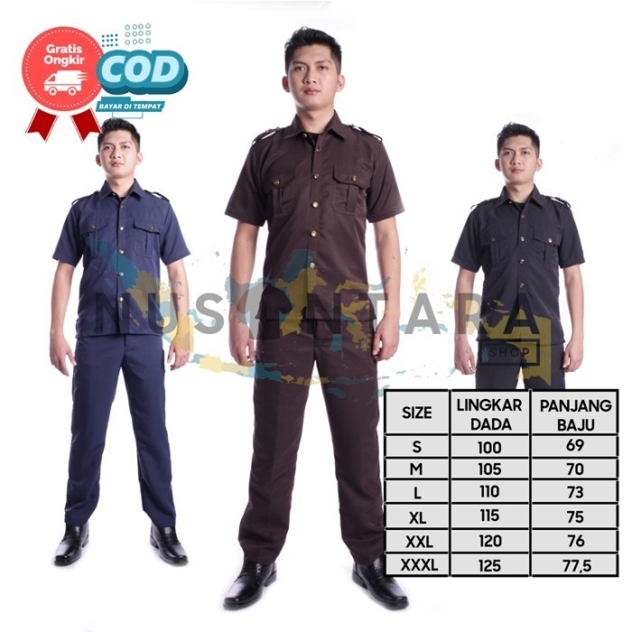 Promo Seragam Safari Baju Safari Setelan Safari Security Seragam Baru Satpam