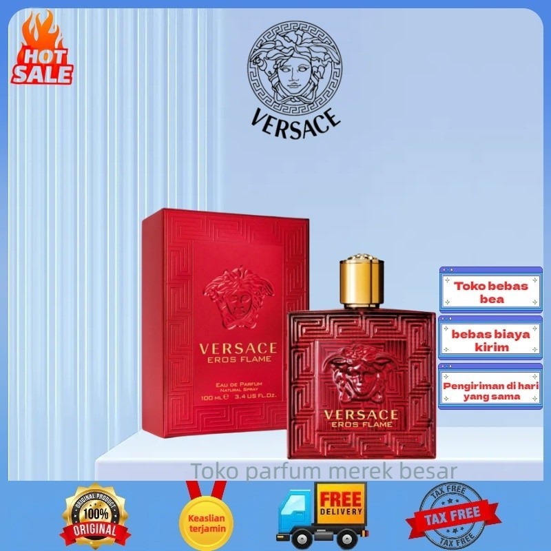 [Bebas Bea ]Versace Eros Flame Wewangian Pria Edp 100Ml Parfum Versace Eros Edt 100Ml Wewangian Yang