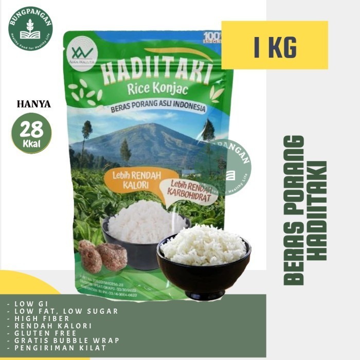 

Beras Porang Hadiitaki 1 Kg Shirataki Konjac Rice Rendah Kal