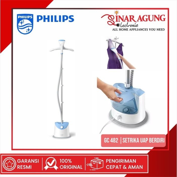 Philips Setrika Uap Berdiri Gc 482 Gc482/25 Streamer Baju Uap Berdiri