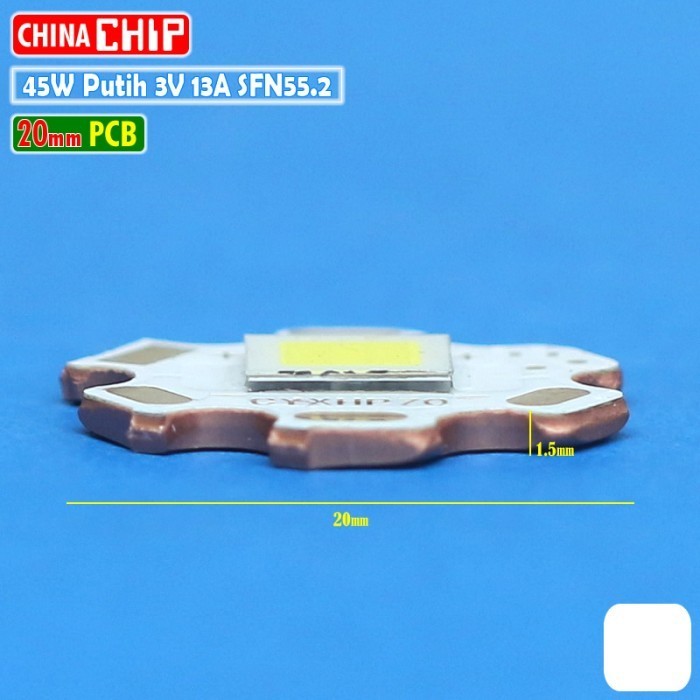 TERBARU Mata Led SFN55.2 20mm Putih 45W 13A 3V Senter DIY Belor Tembak SFN55 2