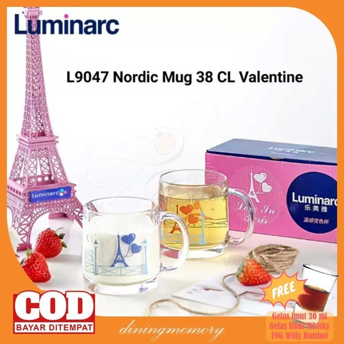 Luminarc Gelas Cangkir Mug Couple Nordic Valentine 380ml