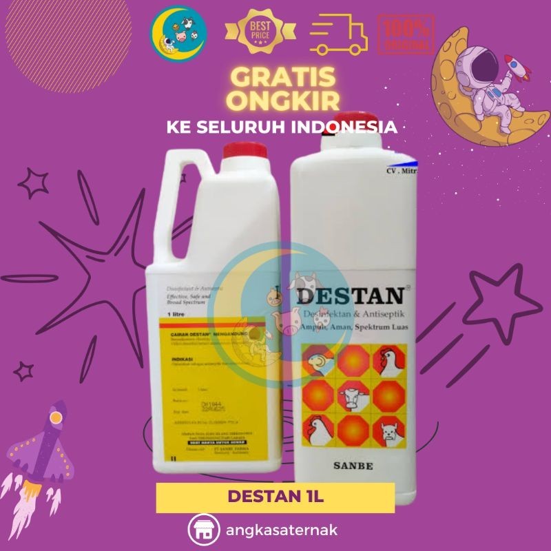 DESTAN 1 Liter DESINFEKTAN ANTISEPTIK AYAM, SAPI, KAMBING, BABI, DOMBA