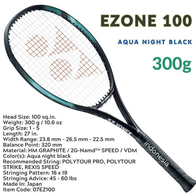 Yonex Ezone 100 300G Aqua Night Black - Raket Tenis Terbaru