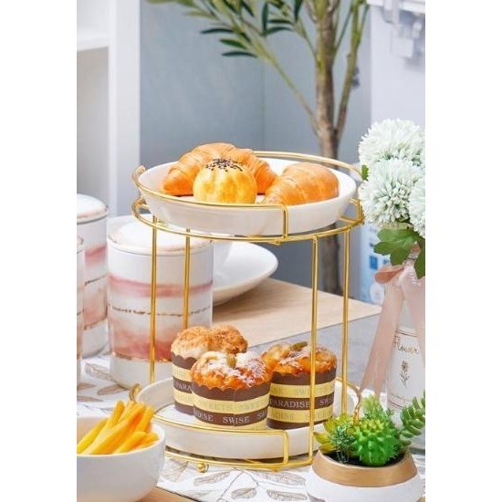 siap kirim marble cake tier gold tempat kue  dessert rack tray serving tray