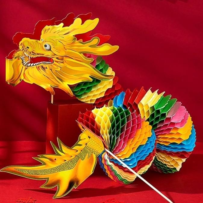 

New Naga Kertas 3M Dekor Tahun Baru Imlek Naga Kado Hiasan Mainan Naga Stok Terbatas