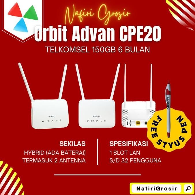 BARANG TERLARIS MODEM ROUTER ADVAN CPE START ORBIT TELKOMSEL 50GB
